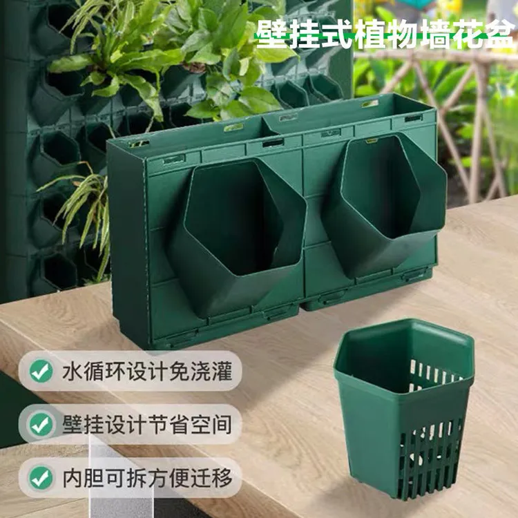 10厘米口径蜂巢绿化植物墙餐厅花盆立体种植组合式室内阳台壁挂盒