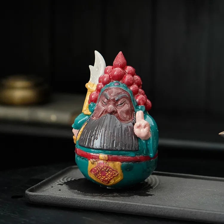 变色茶宠不倒翁关公创意茶艺茶道摆设茶具零配件茶桌茶台装饰品