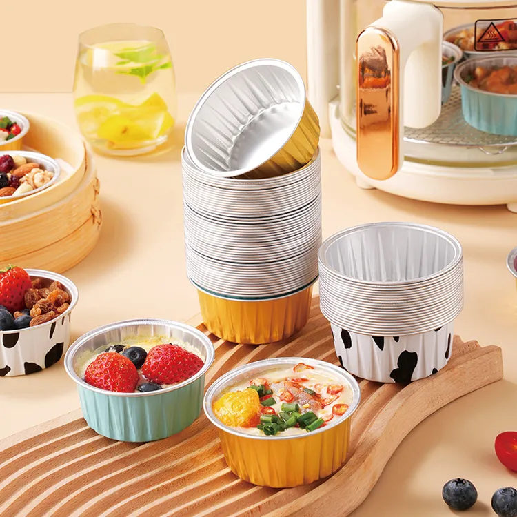 空气炸锅专用锡纸碗蛋糕杯家用烤箱烘培模具圆形加厚布丁杯