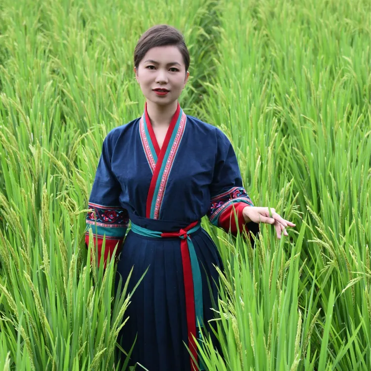 布依垚民族风套装【清溪】纯植物手工扎染重工刺绣三件套交领高级感