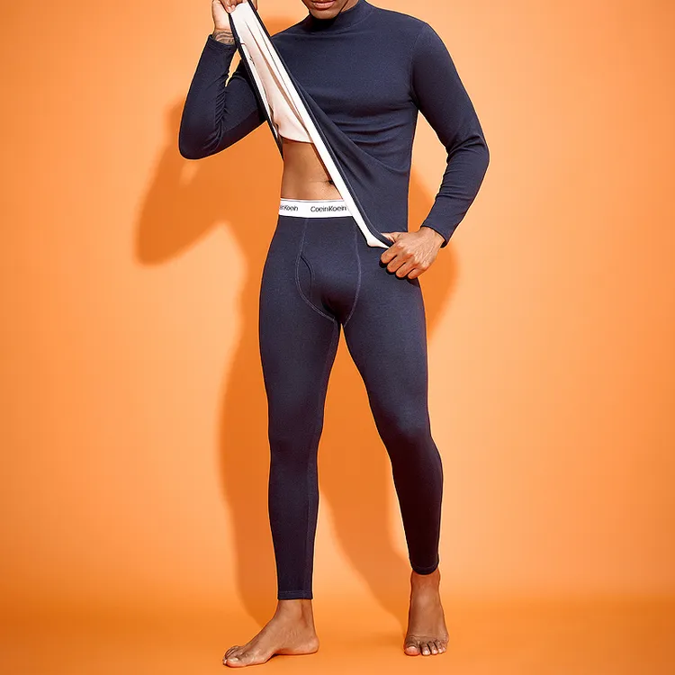 保暖内衣套装男士秋衣秋裤男款保暖打底裤加绒加厚羊毛蚕丝秋冬季