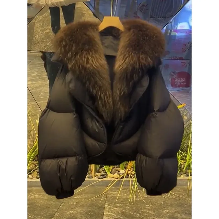 冬季韩版百搭毛领棉服女2025年新款高级感短款棉衣外套防寒上衣潮