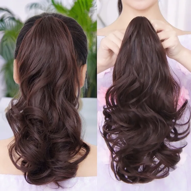 超流行女孩大抓夹长短款自然逼真仿真发卷发女大波浪网红无痕马尾