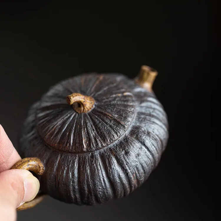 十七家【大号丑瓜】160CC原矿柴烧侘寂纯手工紫砂壶创意个性全手工