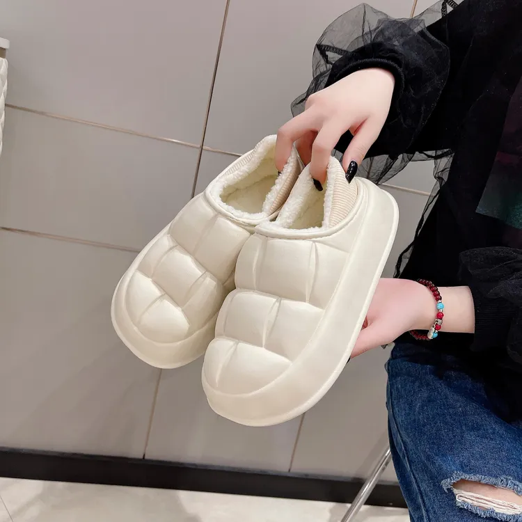 包跟毛毛棉拖鞋可踩可扣防滑防水耐脏保暖舒适情侣外穿居家冬季款