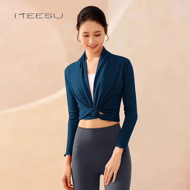 美愫宽松休闲瑜伽服罩衫女大码优雅显气质运动健身服春夏外搭上衣