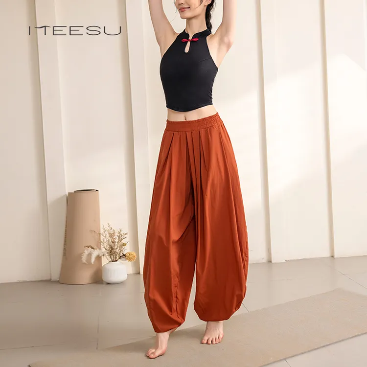 meesu/美愫中式舞蹈瑜伽服冥想背心套装女马面裙民族风轻薄灯笼裤