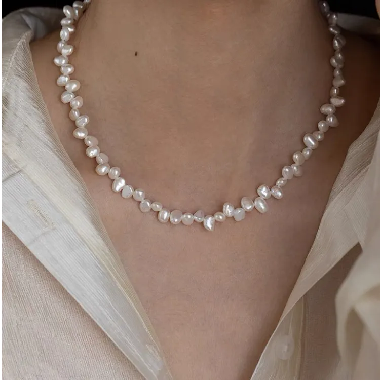天然淡水珍珠异形巴洛克项链女设计感锁骨链小众时尚百搭高级颈链