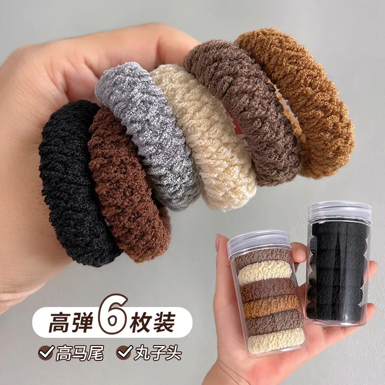 高马尾发绳加粗加厚头绳发饰2023新款发圈高弹力耐用扎头发橡皮筋