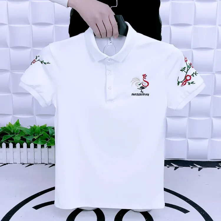 2023新款翻领polo衫短袖8826修身版时尚潮流休闲网红男装短袖T恤