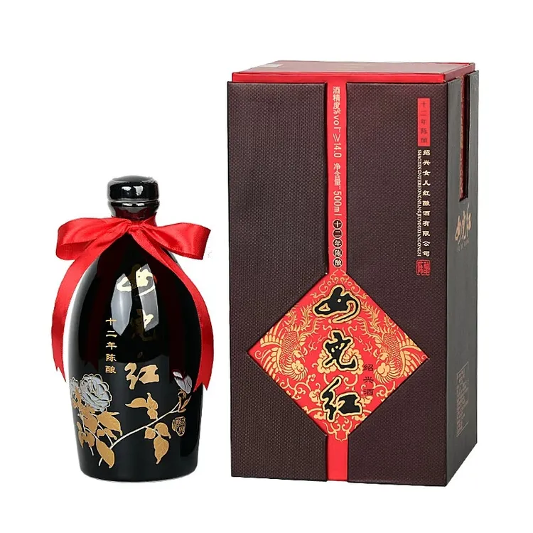 女儿红绍兴黄酒十二年陈牡丹半干型花雕酒500ml礼盒装