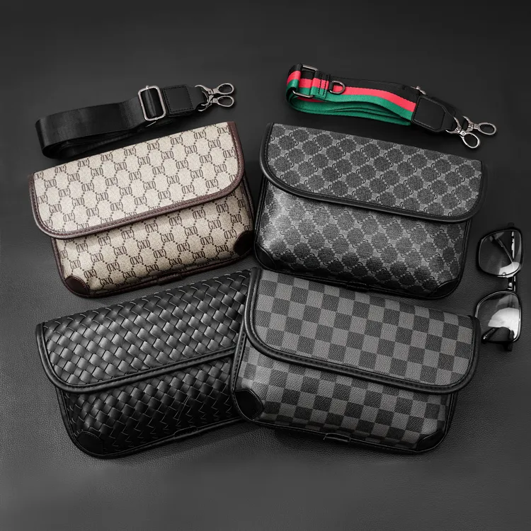 男士简约休闲百搭虎头包手机斜挎包时尚小方包牛皮单肩包小包包