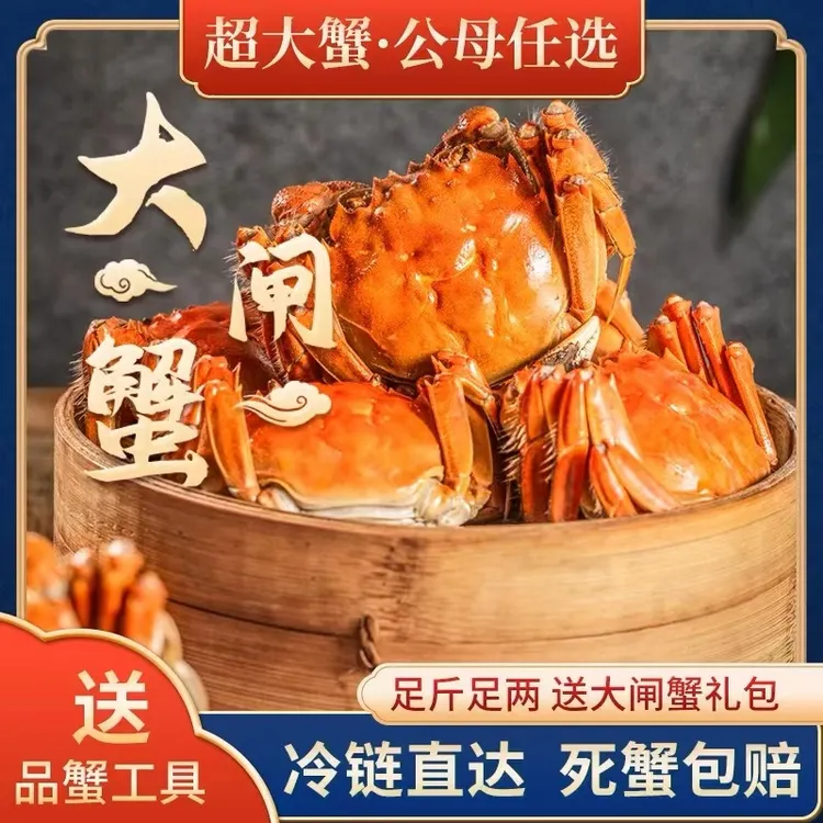 【活蟹】苏州东山精品大闸蟹母3.4-3.1两/公4.4-4.1两/8只/10只