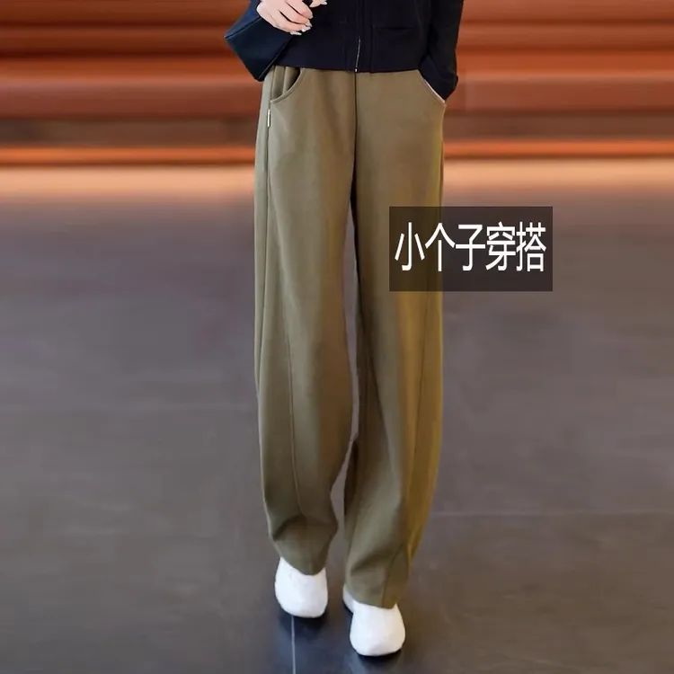 窄版香蕉裤女春秋裤子2025新款运动小个子阔腿裤休闲爆款直筒卫裤