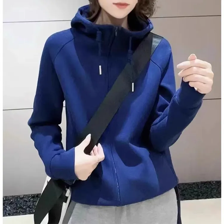 加绒连帽卫衣外套女士春秋新款欧货洋气宽松休闲运动拉链开衫上衣