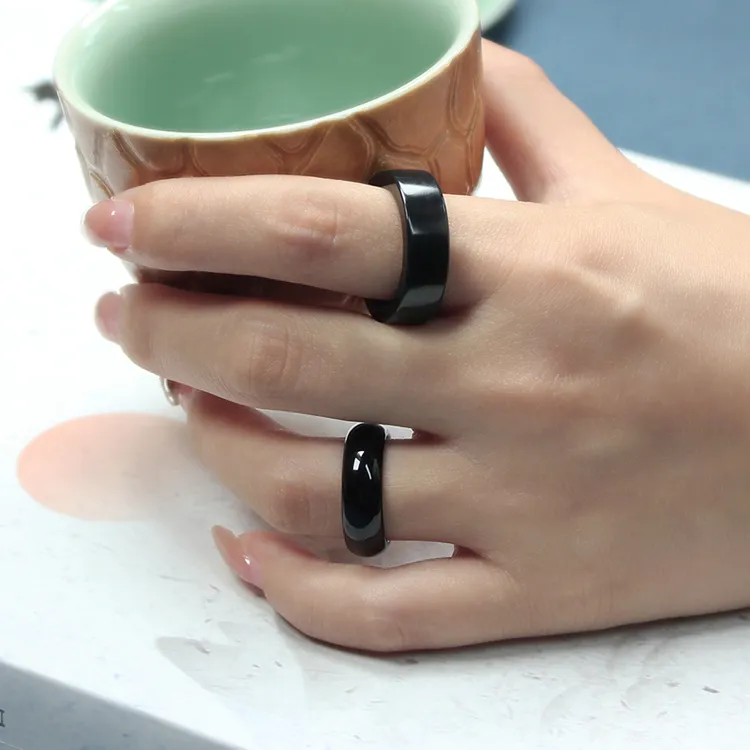 怀珠韫玉天然和田玉墨玉戒指新疆玉石指环黑色圆形方直切拍一发一