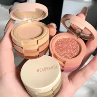 HERORANGE三色眼影盘三层夹心珠光哑光细闪奶茶色纯欲风一体盘