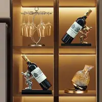 暴力熊酒架红酒托酒杯架家用酒柜托置物轻客厅玄关装饰品摆件轻奢