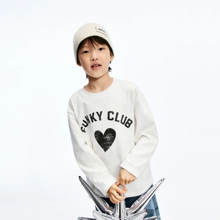 littlemoco童装新款男女童宽松圆领长袖T恤#KBD4TEE001