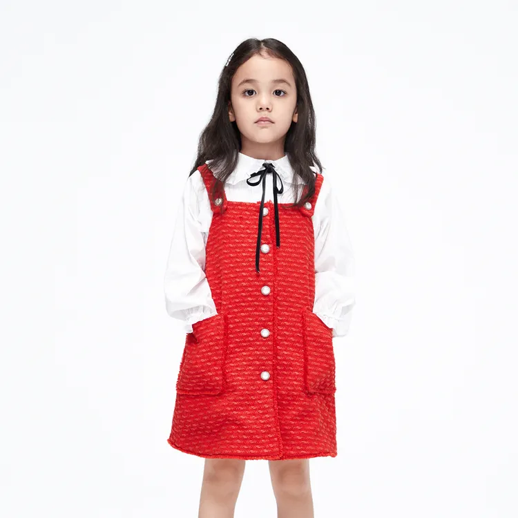 拜年服littlemoco童装春季女童背心连衣裙新年礼服裙#KBC1DRS001
