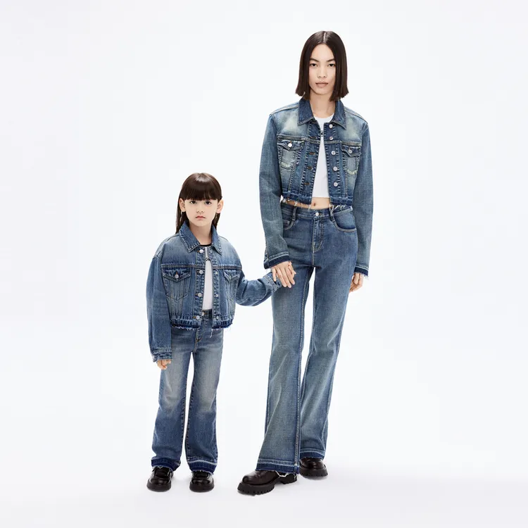 littlemoco童装24春秋新款女童短款牛仔外套夹克#KBD1JKT014