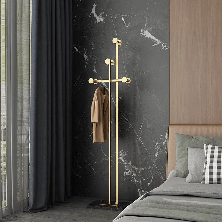 意式轻奢简易落地卧室衣帽架挂包架家用客厅立式衣服架酒店挂衣架
