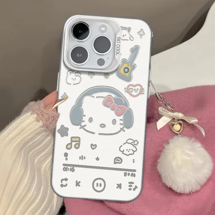 耳机KT猫元气壳适用苹果iPhone15promax壳14/13/12/11XS大孔防摔