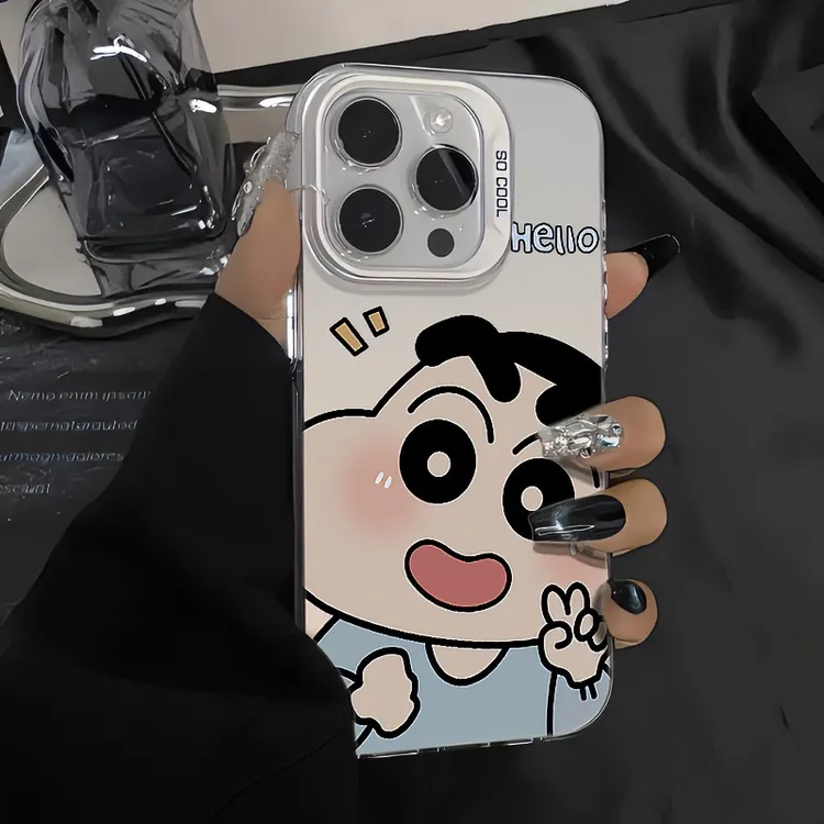 蓝衣比耶小新苹果15iphone14promax13手机壳12磨砂11xs新款彩银壳