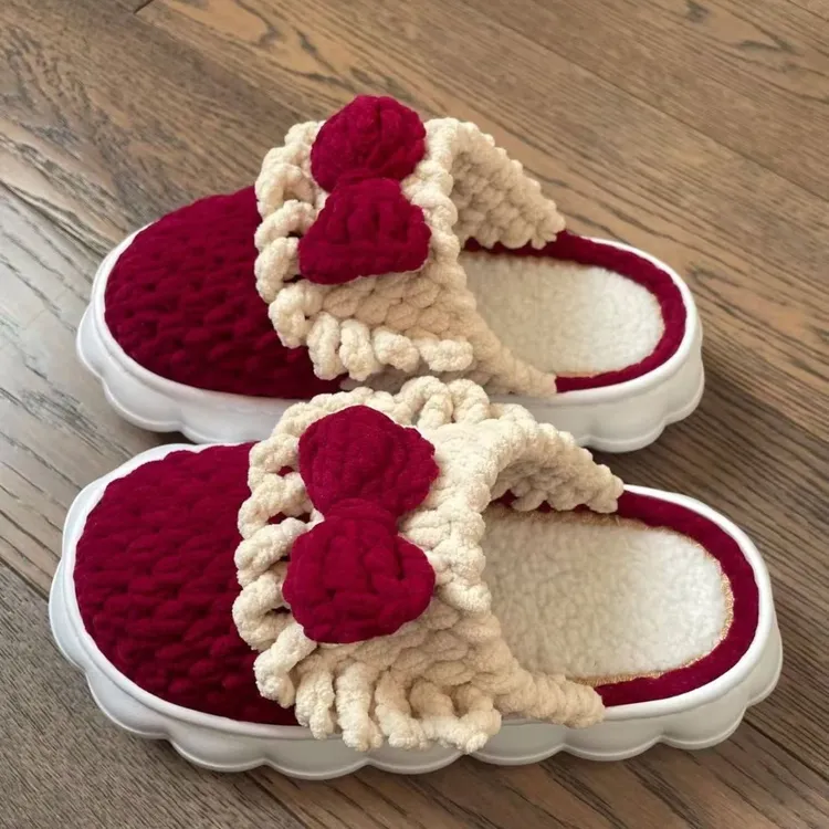 新款奶油拖鞋EVA云朵拖鞋材料包diy拖鞋冰条线钩针加绒防滑鞋底