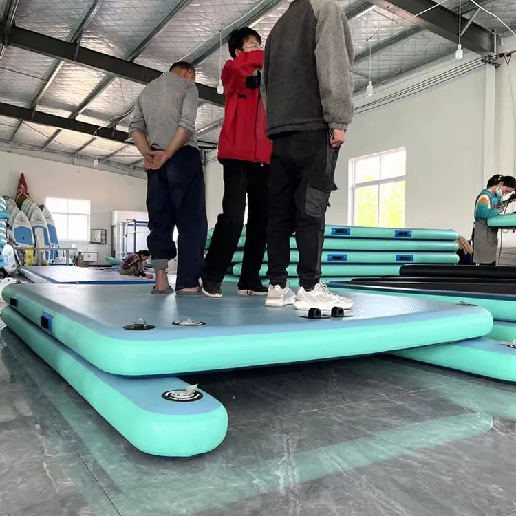 浮筒款水上钓鱼撒网充气魔毯便携式浮台船双层包边