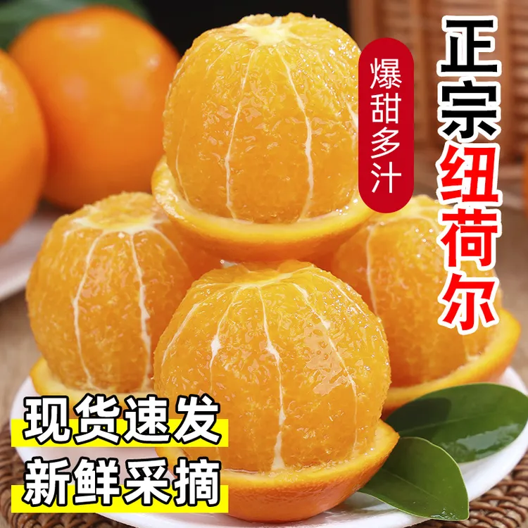 【清甜多汁】正宗纽荷尔脐橙子新鲜应季水果3/5/9斤现摘现发包邮