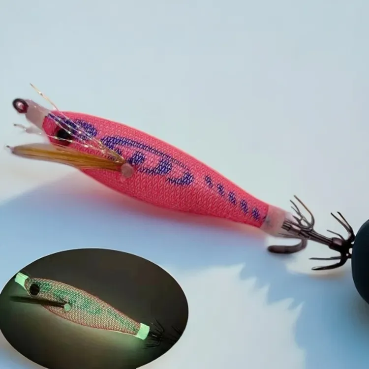 进口钩针墨鱼木虾水平木虾平衡木虾八带墨鱼章鱼路亚饵夜光木虾