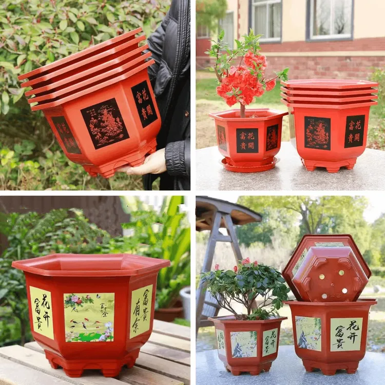 【拍一发六】加厚树脂花盆仿陶瓷大号塑料花盆全清仓花盆批发清仓