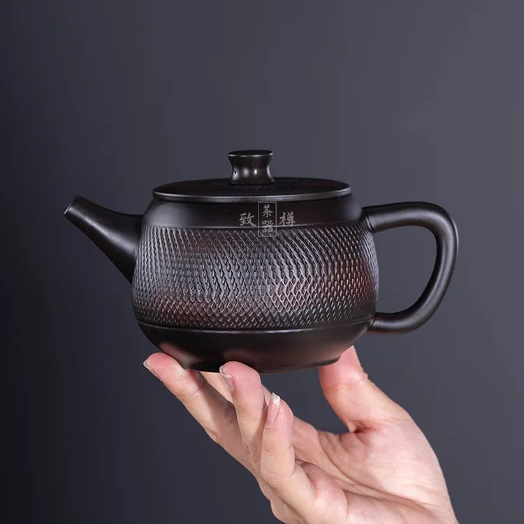 云南原矿紫陶跳刀凤鸣大汉瓦壶高端家用茶具泡茶壶茶具茶壶大容量