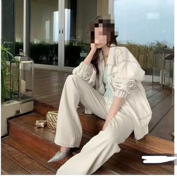 上衣女外套24夏季新款白色时尚休闲百搭夏季宽松运动气质长袖牛仔