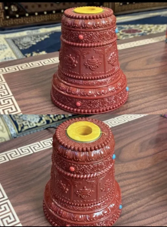 吉祥八宝电动底座手摇桶复古