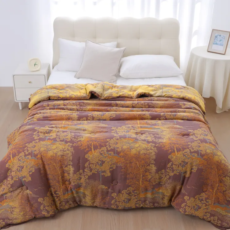 【兰亭序】150*200全棉双层纱秋冬被亲肤可水洗加厚多功能