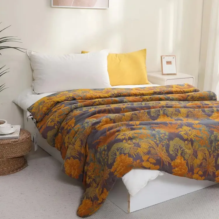 【金玉满堂】单人被150*200全棉双层纱秋冬被亲肤可水洗加厚多功能