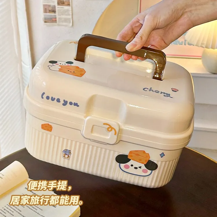 手提小药箱学生宿舍大容量便携药品药物收纳盒家用多层急救医药箱