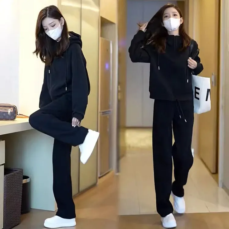 春秋洋气女士休闲套装2025新款小个子运动开衫卫裤卫衣运动两件套