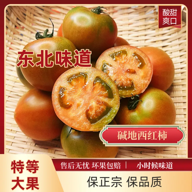 特等大果皮薄盘锦碱地柿子铁皮柿子五斤人工精选酸甜孕妇宝宝食用