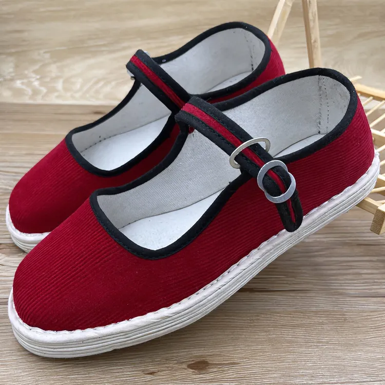 春夏季老北京布鞋女方口搭扣防滑透气休闲妈妈鞋手工千层底布鞋子