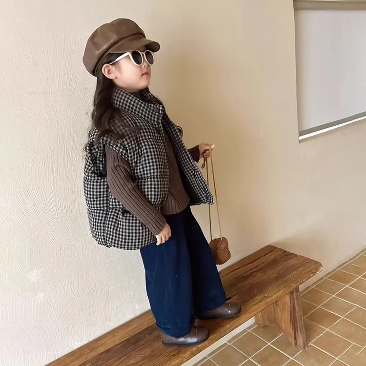 韩版童装女童夹棉马甲外套2025冬装新款男女宝宝时髦休闲保暖马夹