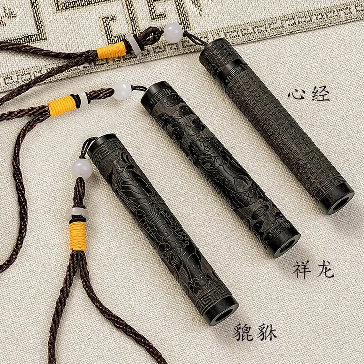黑檀木火折子点香器点烟一吹即燃可充电黑檀木打火机（送USB线）