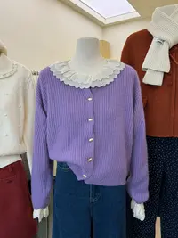 韩系椭圆扣重工圆领毛衣887501