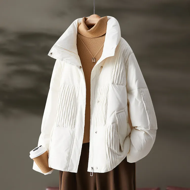 IHIMI90白鸭绒女装羽绒服24冬新款加厚保暖时尚宽松短款外套上衣