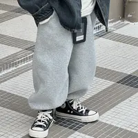 儿童时尚纯色宽松哈伦休闲长裤0701