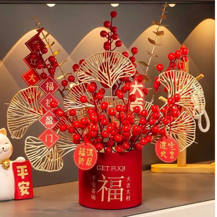 【乔迁福桶】搬家装饰抱抱桶成品发货红果摆件摆台挂件进宅喜庆用品