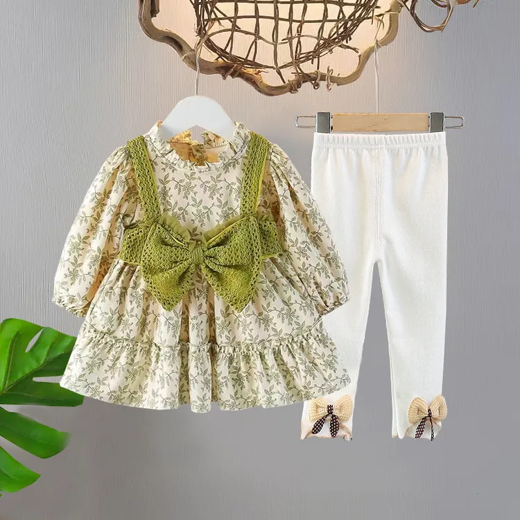 女童碎花裙春秋款连衣裙2025洋气时髦女孩裙子秋季婴儿纯棉公主裙