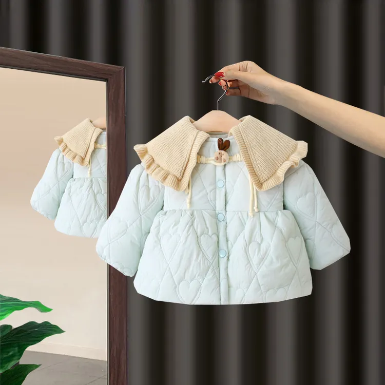 女童棉袄冬装2025新款洋气女孩棉服宝宝加绒加厚外套冬天婴儿棉衣